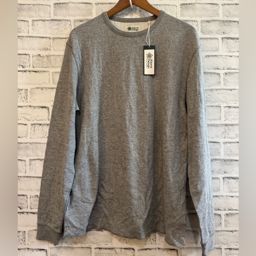 NWT! Men’s Alpine Design buttery soft gray long sleeve crew neck shirt XL